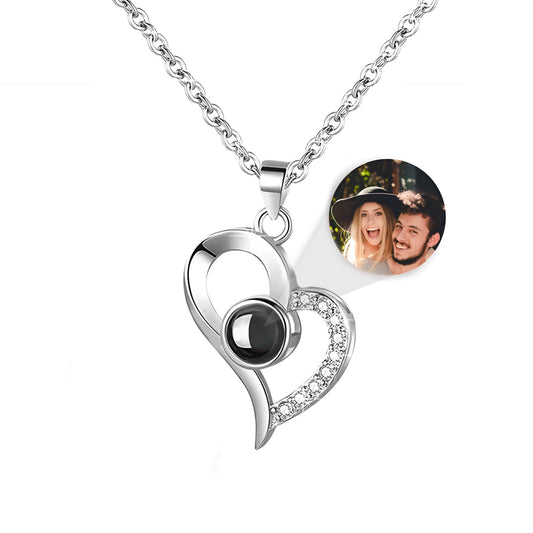 HORUS MOMENTS™ | Collana Cuore Zirconato con Microfoto - Argento