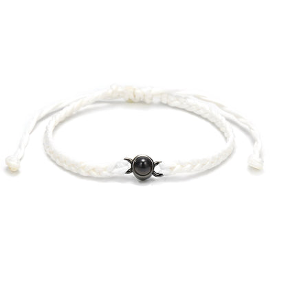 HORUS MOMENTS™ | Bracciale Corda con Microfoto - Bianco / Nero