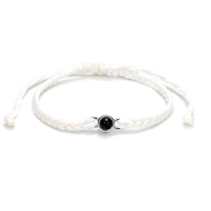 HORUS MOMENTS™ | Bracciale Corda con Microfoto - Bianco / Argento