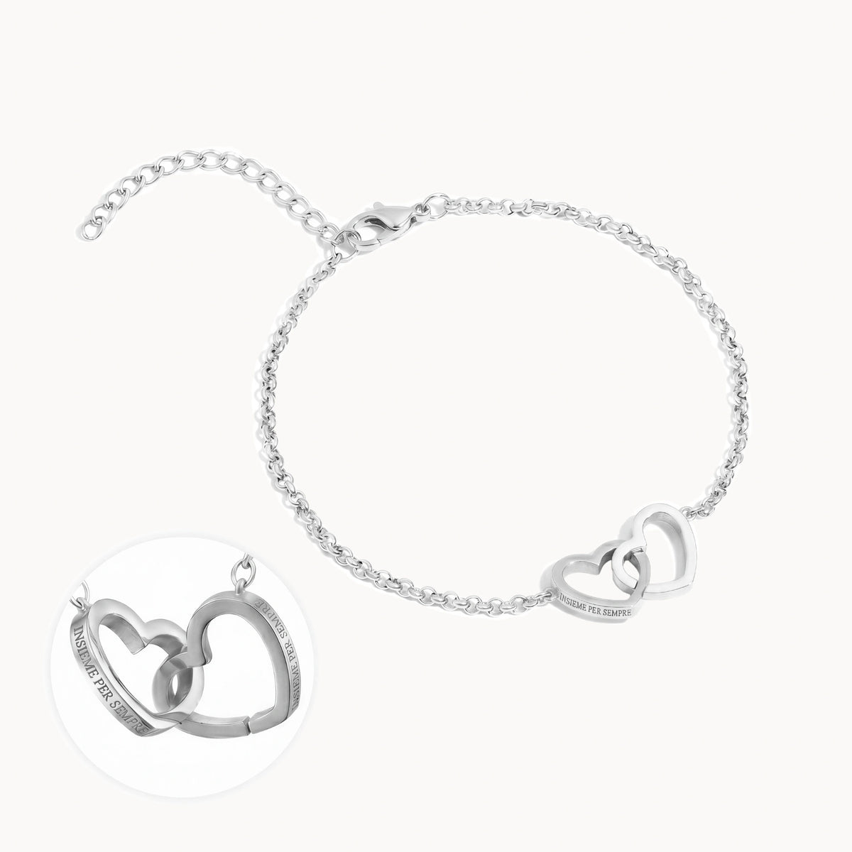 Bracciale cuori intrecciati