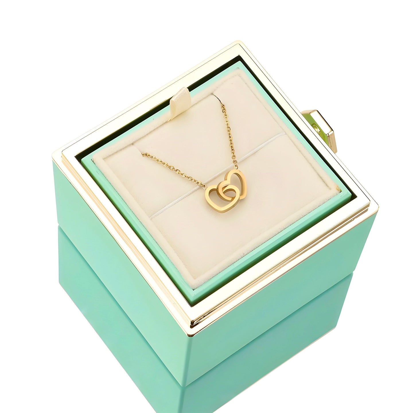 HORUS COFANETTO ROSA™ | Collana doppio cuore - Rosso / Oro 18K
