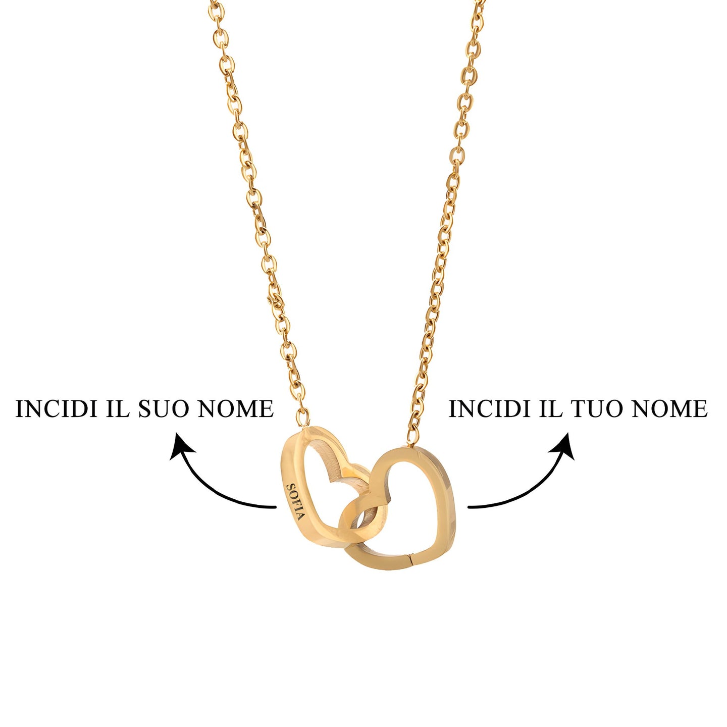 HORUS COFANETTO ROSA™ | Collana doppio cuore - Rosso / Oro 18K