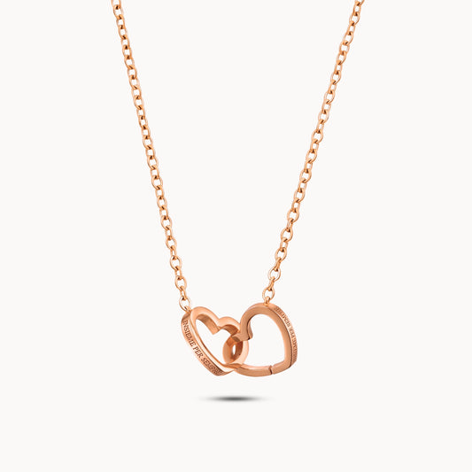 Collana cuori intrecciati (Oro Rosa)