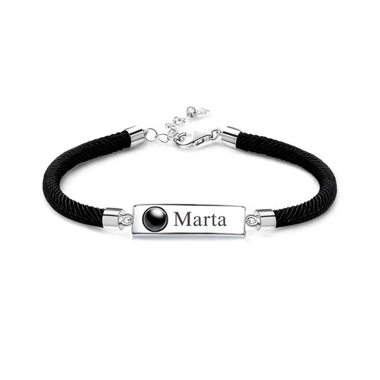 HORUS MOMENTS™ | Bracciale Nome con Microfoto - Argento / Femmina