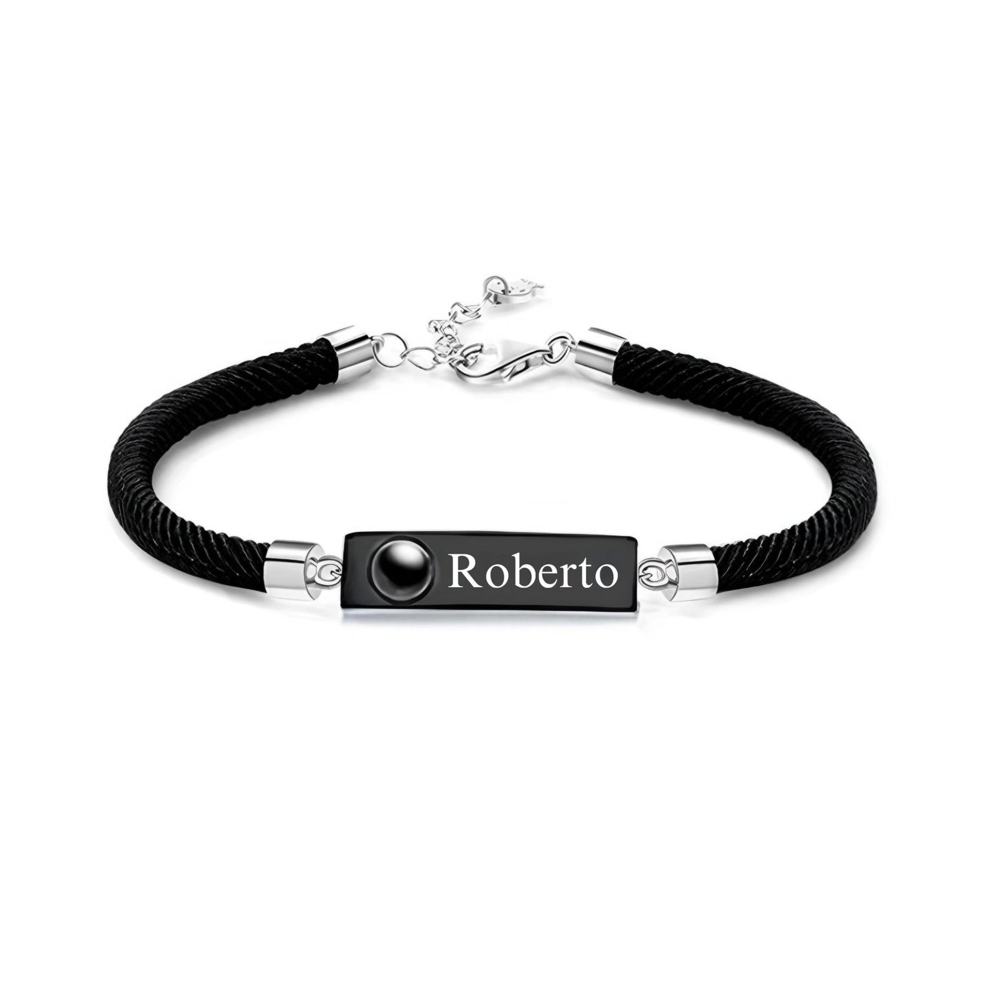 HORUS MOMENTS™ | Bracciale Nome con Microfoto - Nero / Femmina