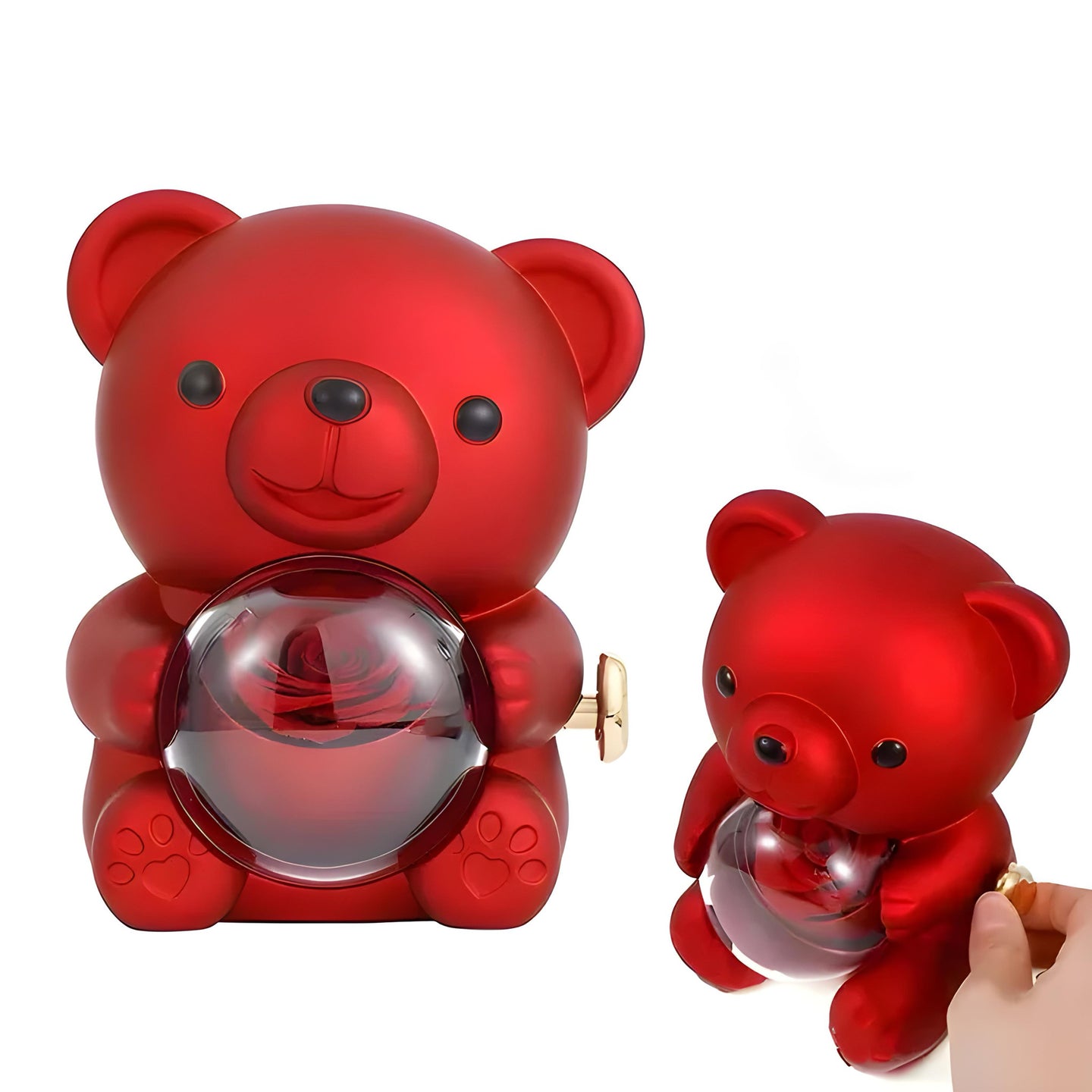 HORUS ORSO ROSA ETERNA™ | Collana Cuore con Microfoto - Rosso / Oro 18K