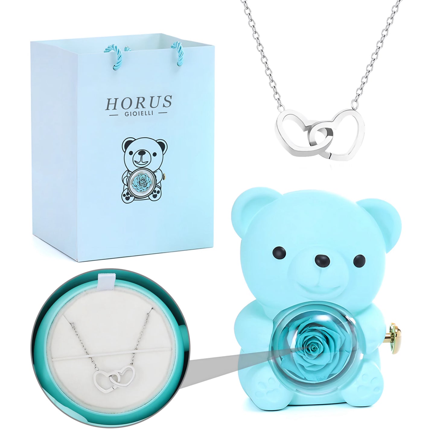 BOX ORSO ETERNO™ | Collana doppio cuore