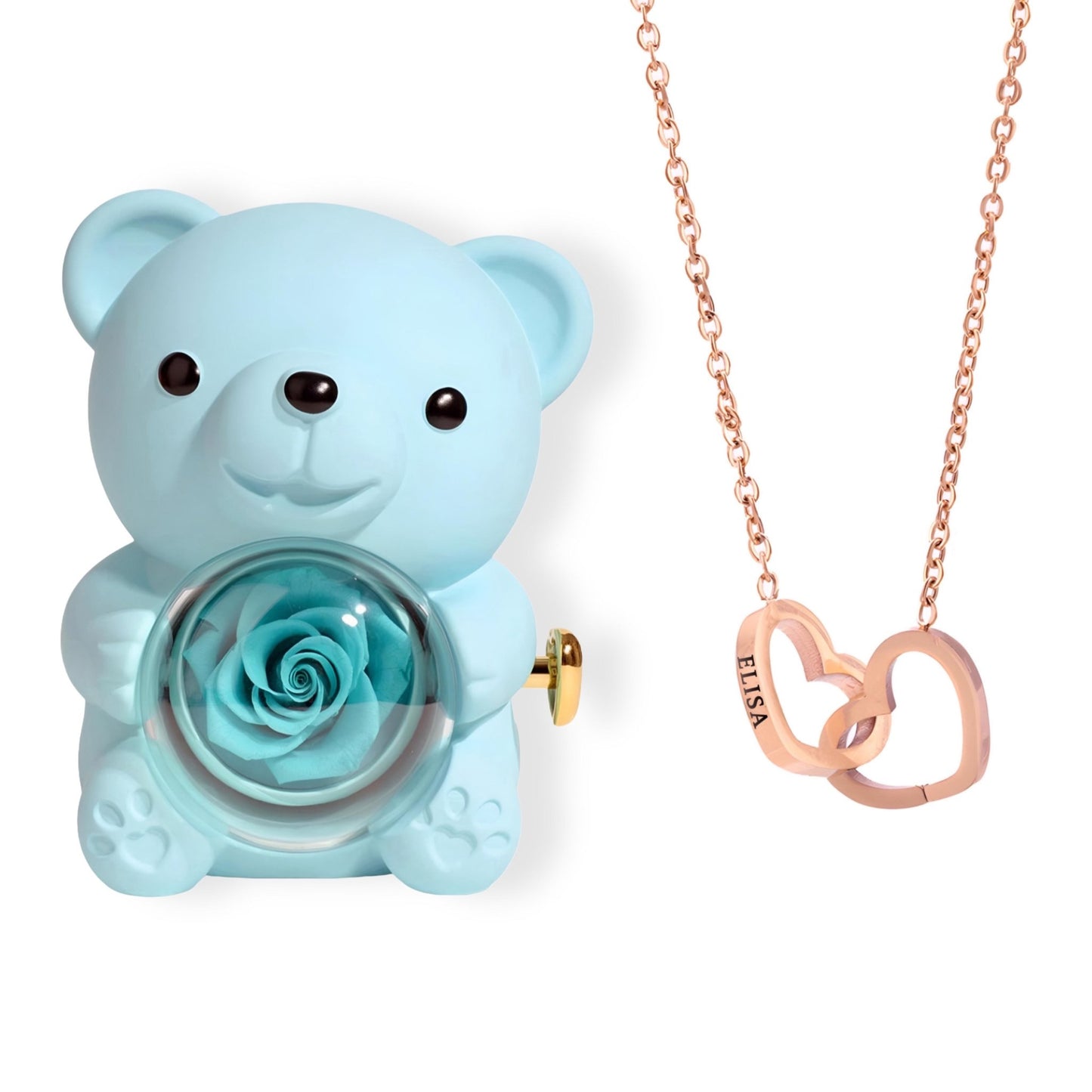 HORUS ORSO ROSA ETERNA™ | Collana doppio cuore - Rosso / Oro 18K