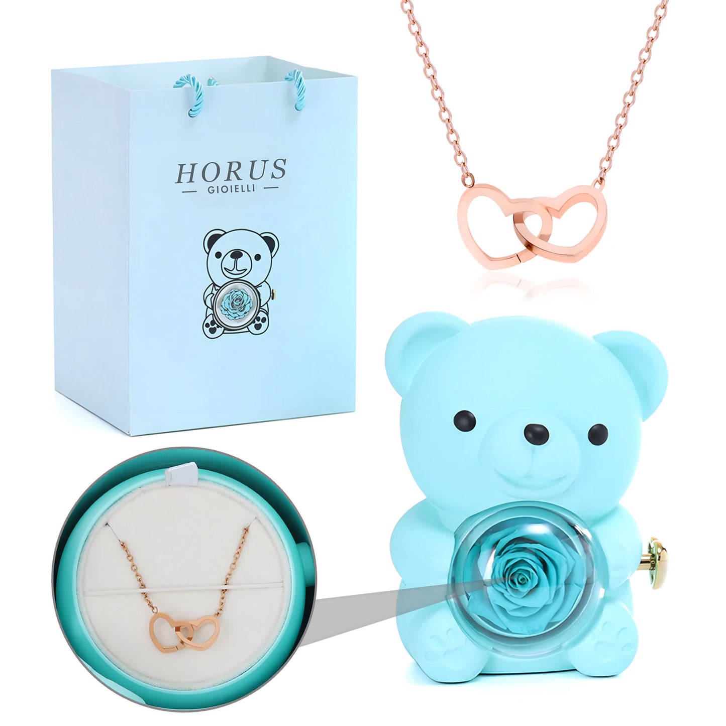 BOX ORSO ETERNO™ | Collana doppio cuore