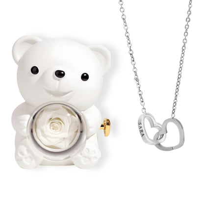 HORUS ORSO ROSA ETERNA™ | Collana doppio cuore - Rosso / Oro 18K