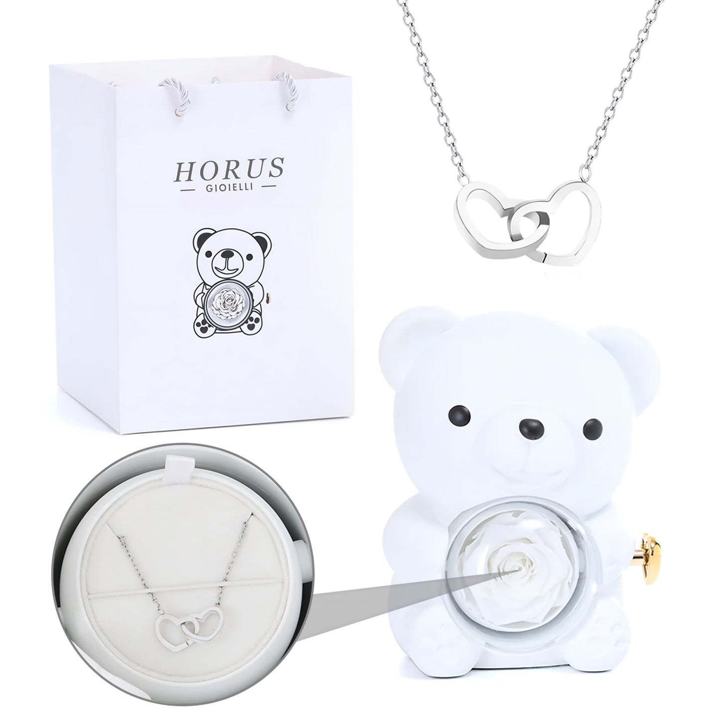 BOX ORSO ETERNO™ | Collana doppio cuore