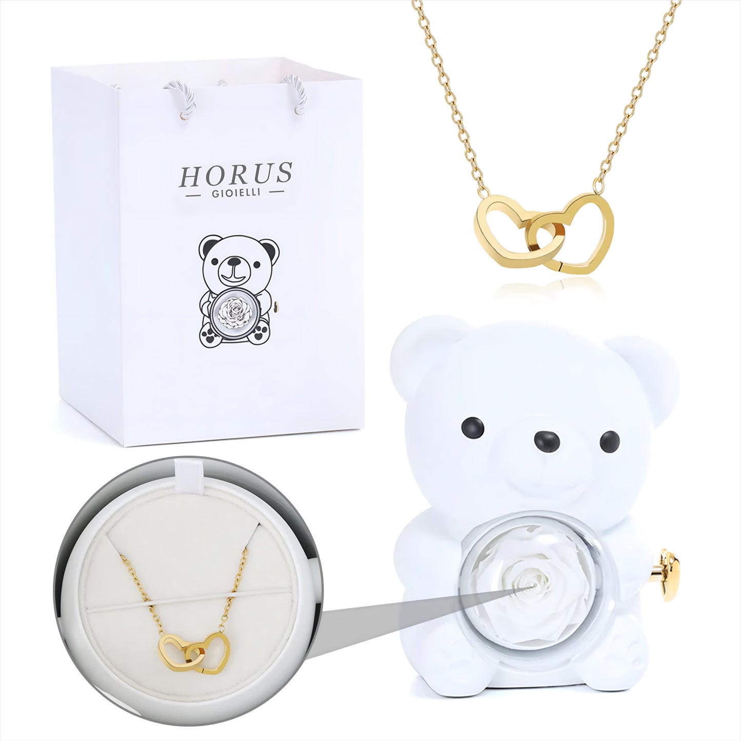 BOX ORSO ETERNO™ | Collana doppio cuore