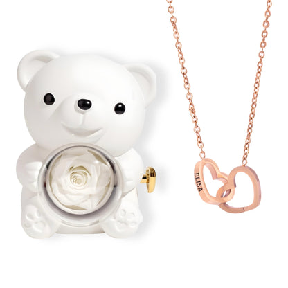 HORUS ORSO ROSA ETERNA™ | Collana doppio cuore - Rosso / Oro 18K