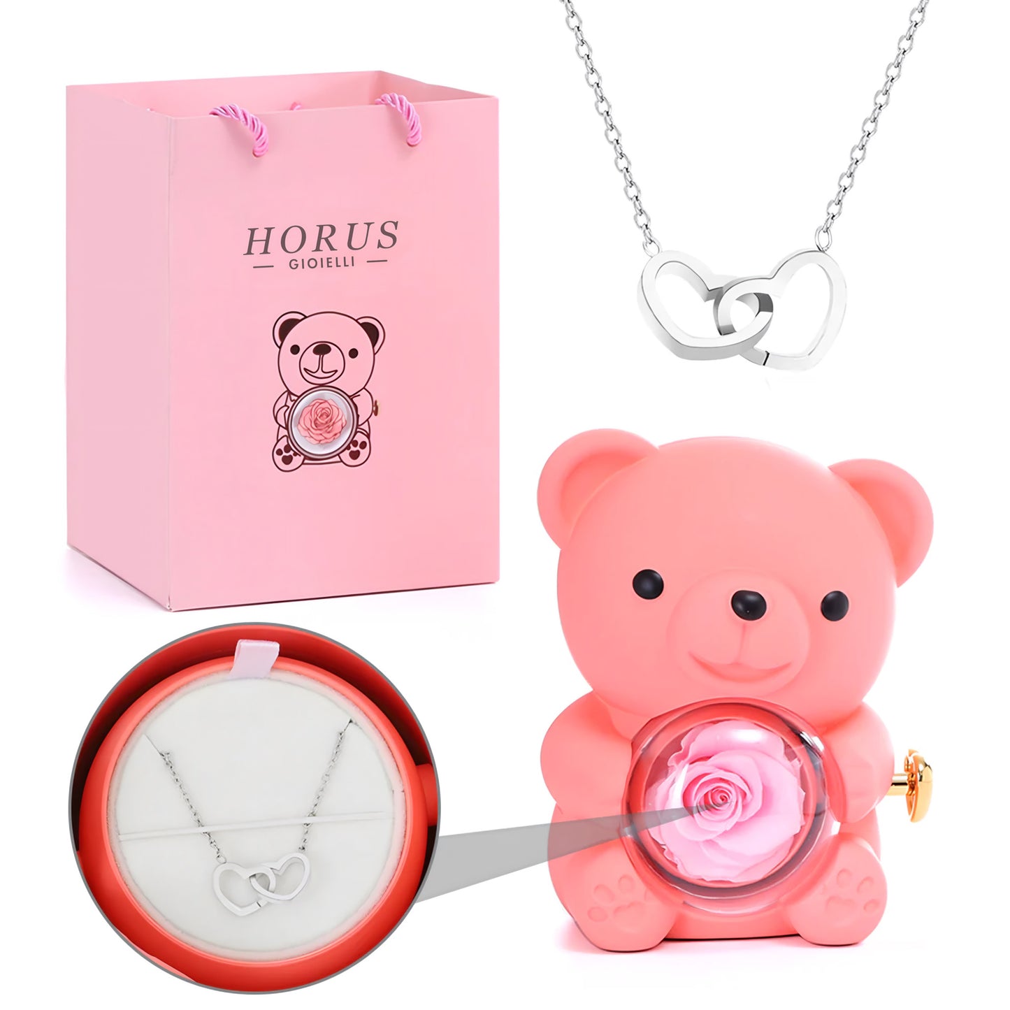 BOX ORSO ETERNO™ | Collana doppio cuore