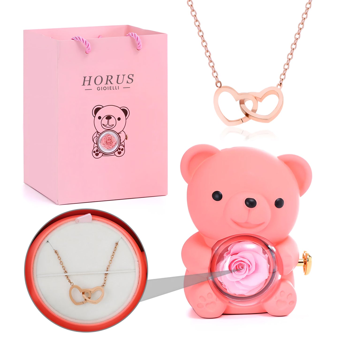 BOX ORSO ETERNO™ | Collana doppio cuore