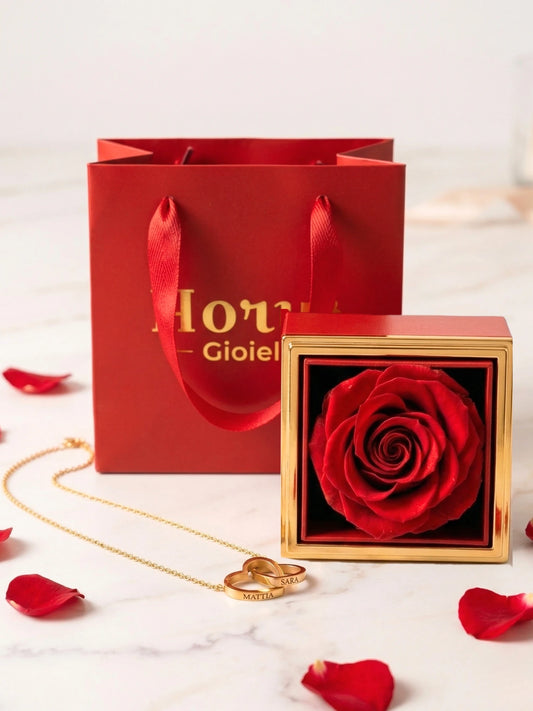 BOX ROSA ETERNA™ Collana doppio cuore