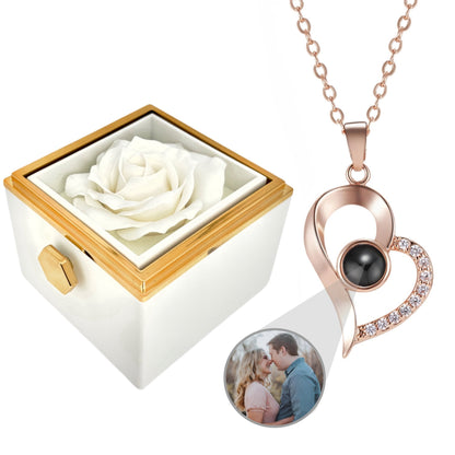 BOX ROSA ETERNA™ | Collana Cuore Zirconato con Microfoto