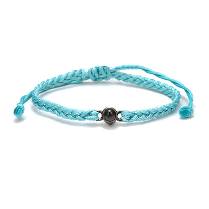 HORUS MOMENTS™ | Bracciale Corda con Microfoto - Azzurra / Nero