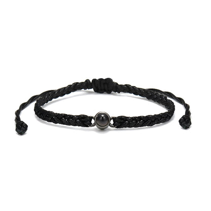 HORUS MOMENTS™ | Bracciale Corda con Microfoto - Nero / Nero