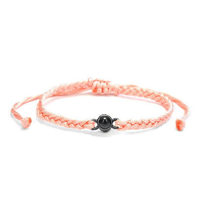 HORUS MOMENTS™ | Bracciale Corda con Microfoto - Rosa / Nero