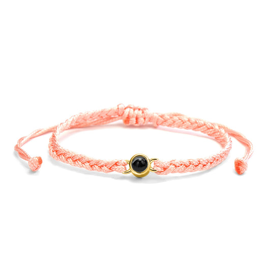 HORUS MOMENTS™ | Bracciale Corda con Microfoto - Rosa / Oro