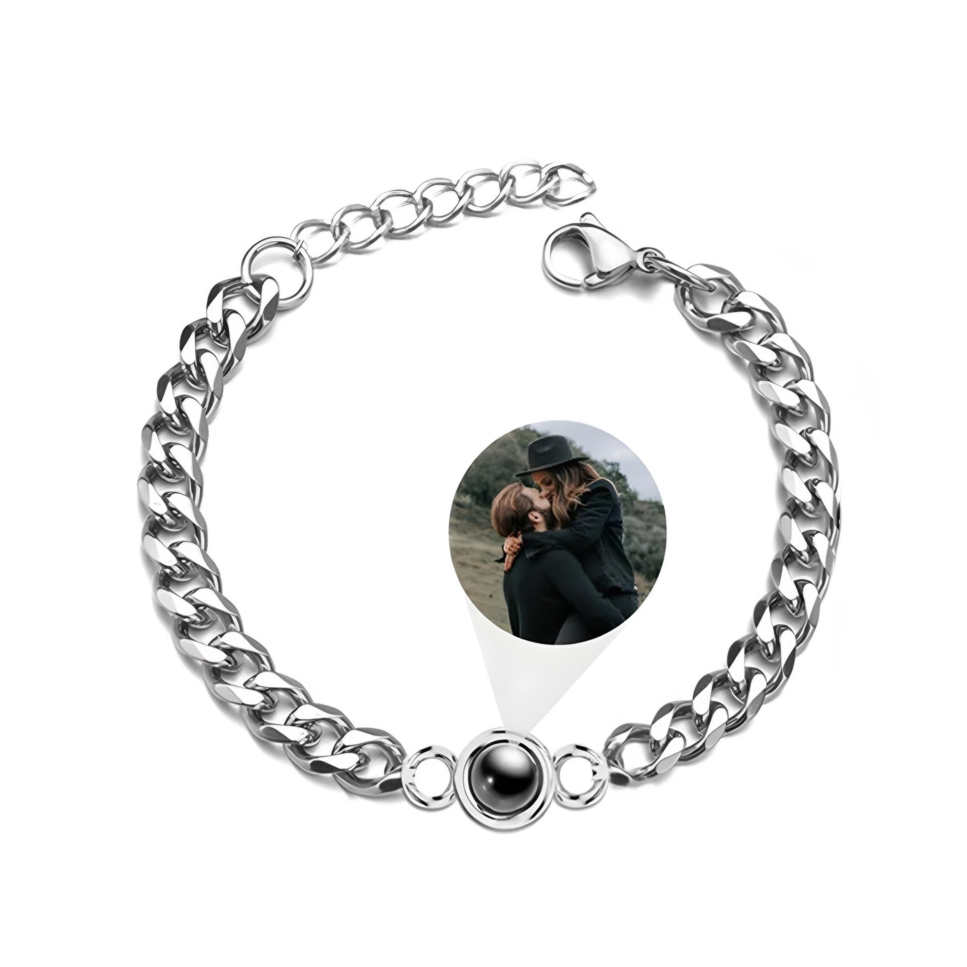 HORUS MOMENTS™ | Bracciale Cubano con Microfoto - Argento