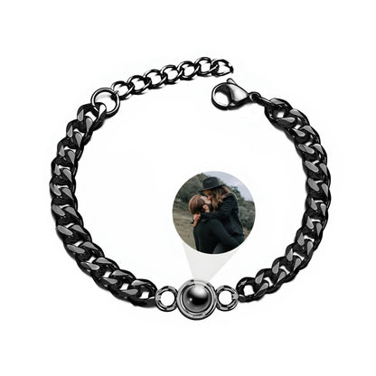 HORUS MOMENTS™ | Bracciale Cubano con Microfoto - Nero