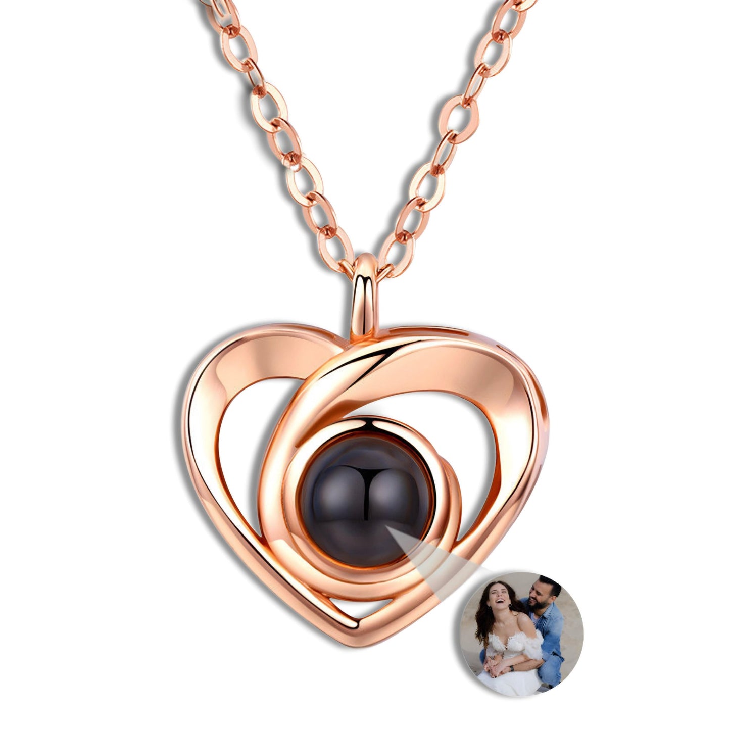 HORUS MOMENTS™ | Collana Cuore con Microfoto - Oro rosa