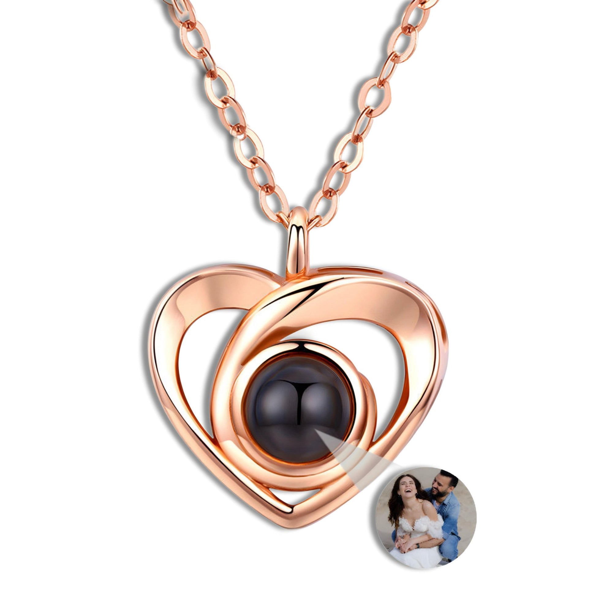 HORUS MOMENTS™ | Collana Cuore con Microfoto - Oro rosa