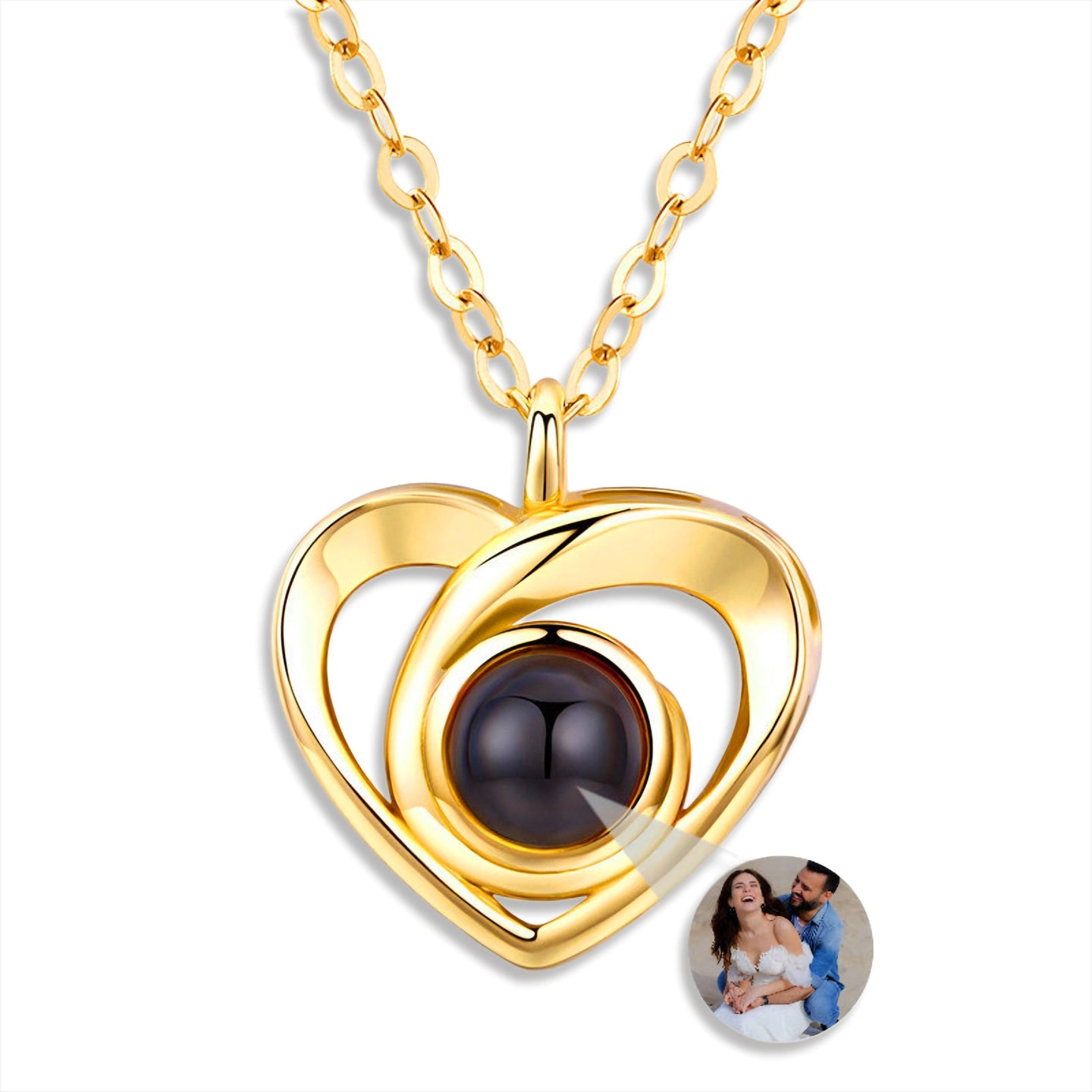 HORUS MOMENTS™ | Collana Cuore con Microfoto - Oro